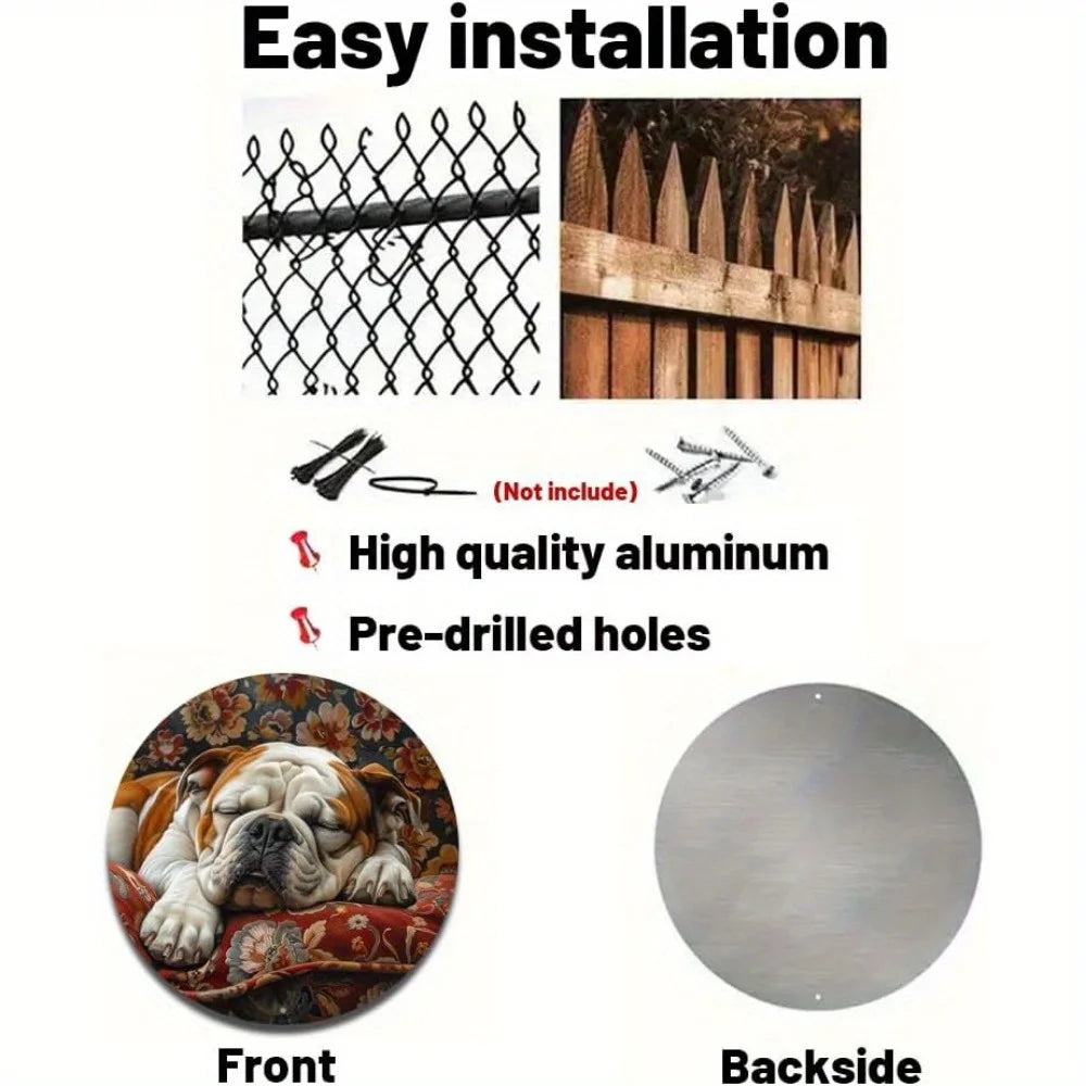 2d Flat Sign,Bulldog Themed Painted Office Room Home Door Decorations Father’s Day Gift Thanksgiving Day Wall Art Decor