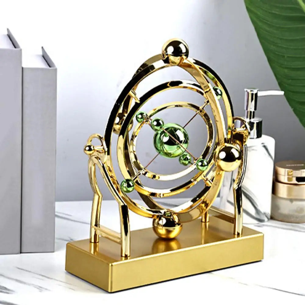 Celestial Orbit Pendulum Perpetual Motion Machine Kinetic Art Desk Decor Astronomy Model for Home Office Rotating