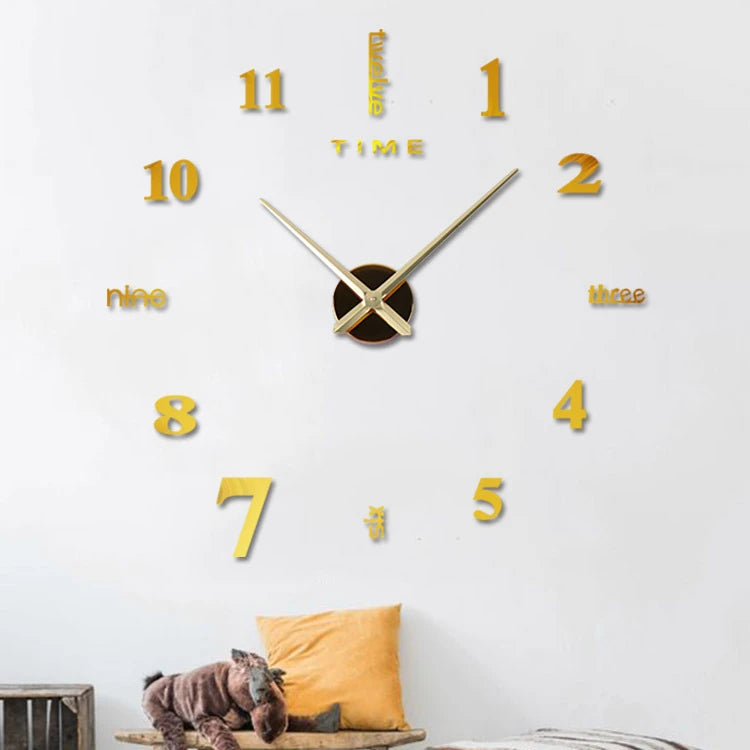 NEW Modern Design Large Wall Clock 3D DIY Quartz Clocks Fashion Watches Acrylic Mirror Stickers Living Room Home Decor