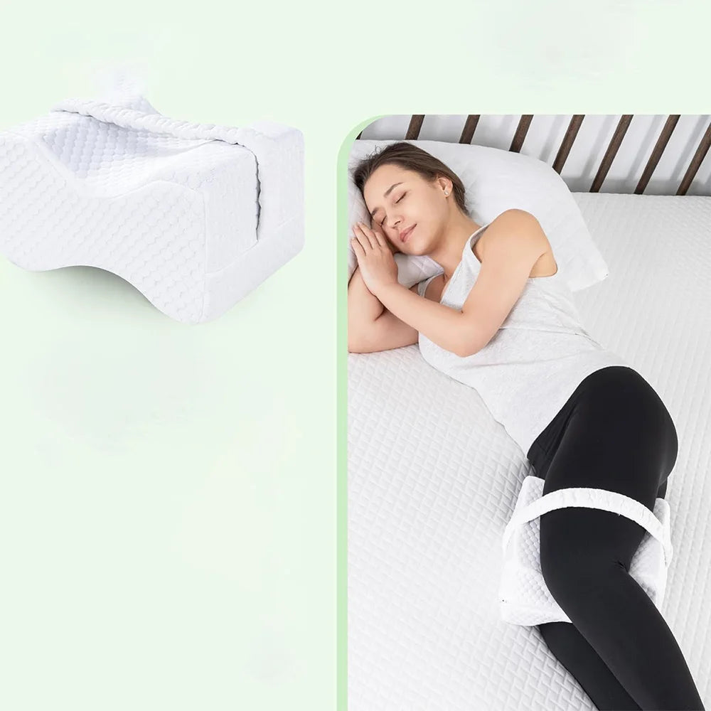 Knee Pillow for Side Sleepers with Straps Soft Memory Foam Leg & Knee Pillow memory foam leg pillow for side sleepers