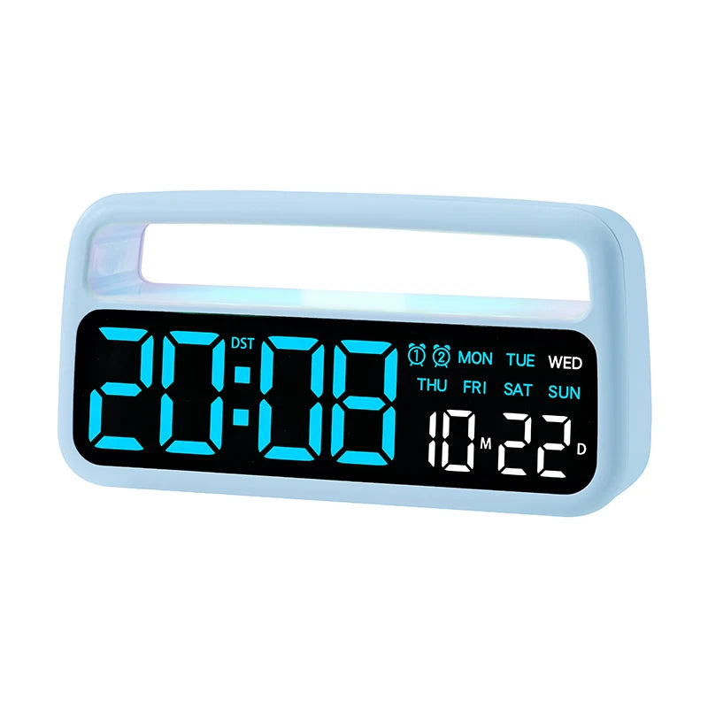 Digital Alarm Clock with 8 Colors Changing Mood Light Date Week DST Snooze Table Clock Auto Dimmable Sleep Mode 12/24H