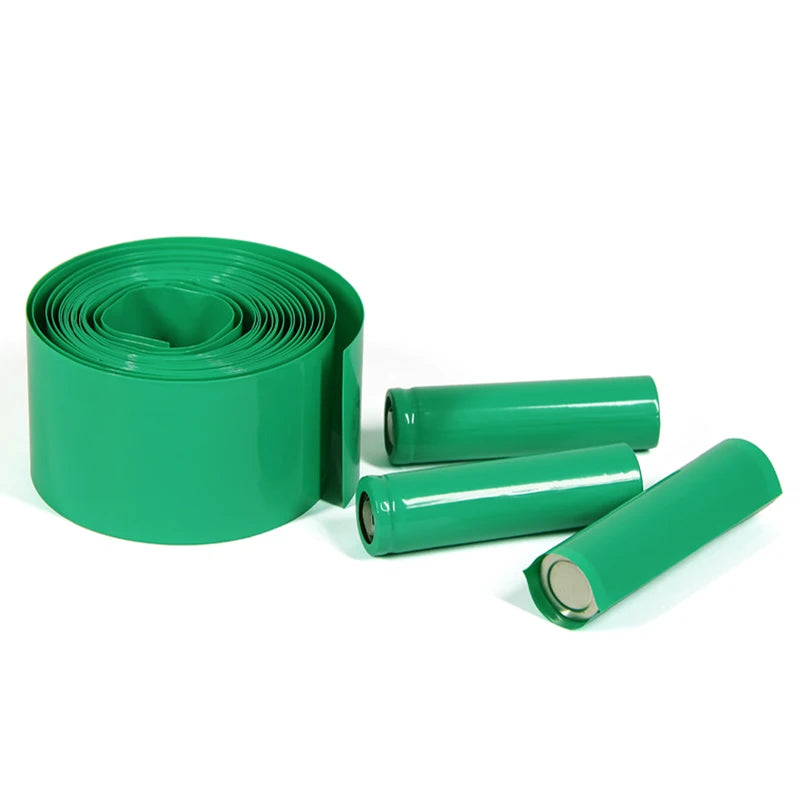 1/5/20m Green PVC Heat Shrink Tube 7mm ~ 330mm 18650 Lipo Battery Pack Insulated Film Wrap Lithium Case Protection