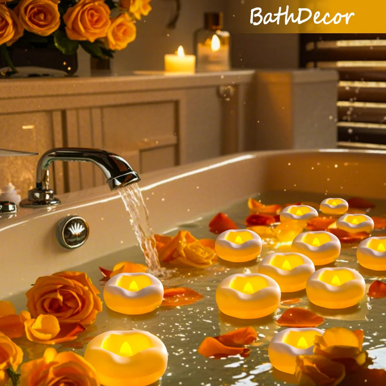 12-100PCS Flameless Floating Candles for Centerpieces Wedding LED Tealight 5.5/7.5CM Battery Operate Float Candle Pool