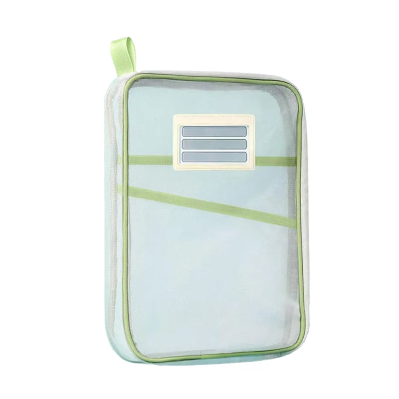 4/2/1PC A4 Stationery Storage Bag Double-layer Mesh Zipper Bag Large Capacity Organizer Folders School Office Supplie