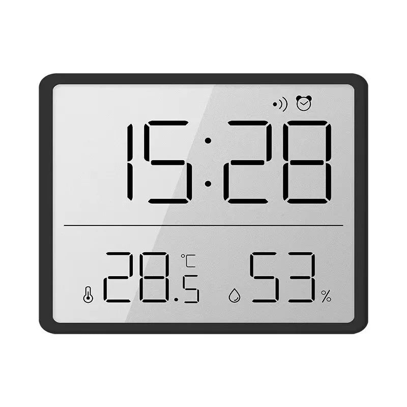 Slim Digital Wall Clock with LCD Alarm Temperature & Humidity Display- Multi-Functional Kitchen Electronic Clock