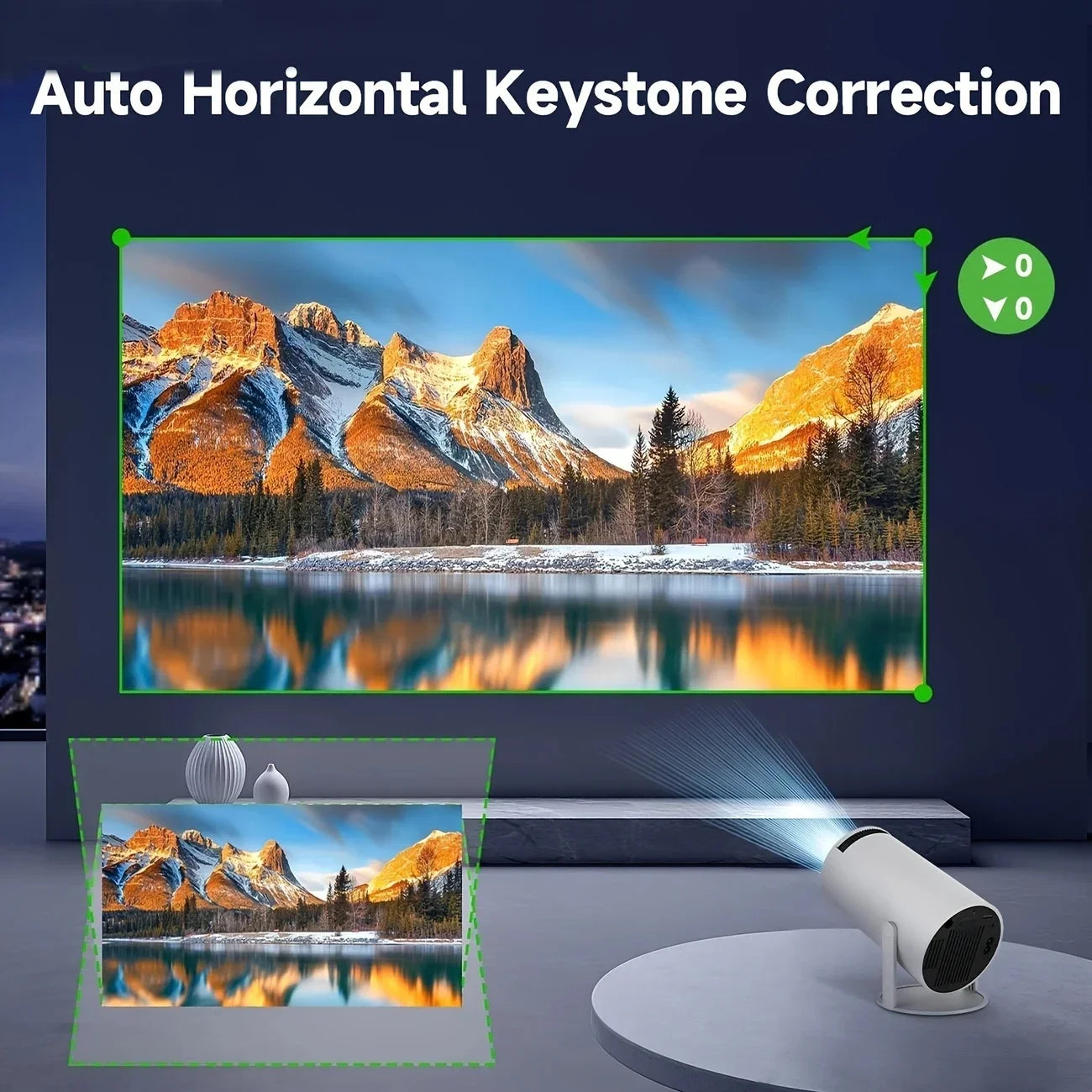 2025 Upgraded HY300PRO Mini Projector with WiFi& BT Portable Beamer 1080P/4K Support Auto Keystone Smart Android