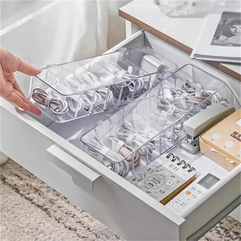 Data Cable Storage and Organizing Box Desktop Small Item Storage Box Jewelry Key Covered Dust-proof Storage Box