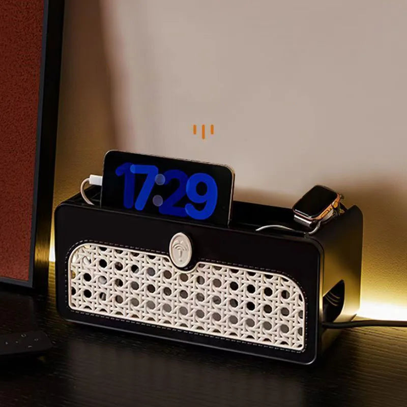 Large Cable Management Kit for TV/Set-top Box Retro Power Cord Organizer Box Desktop Cord Hider Box to Conceal Power