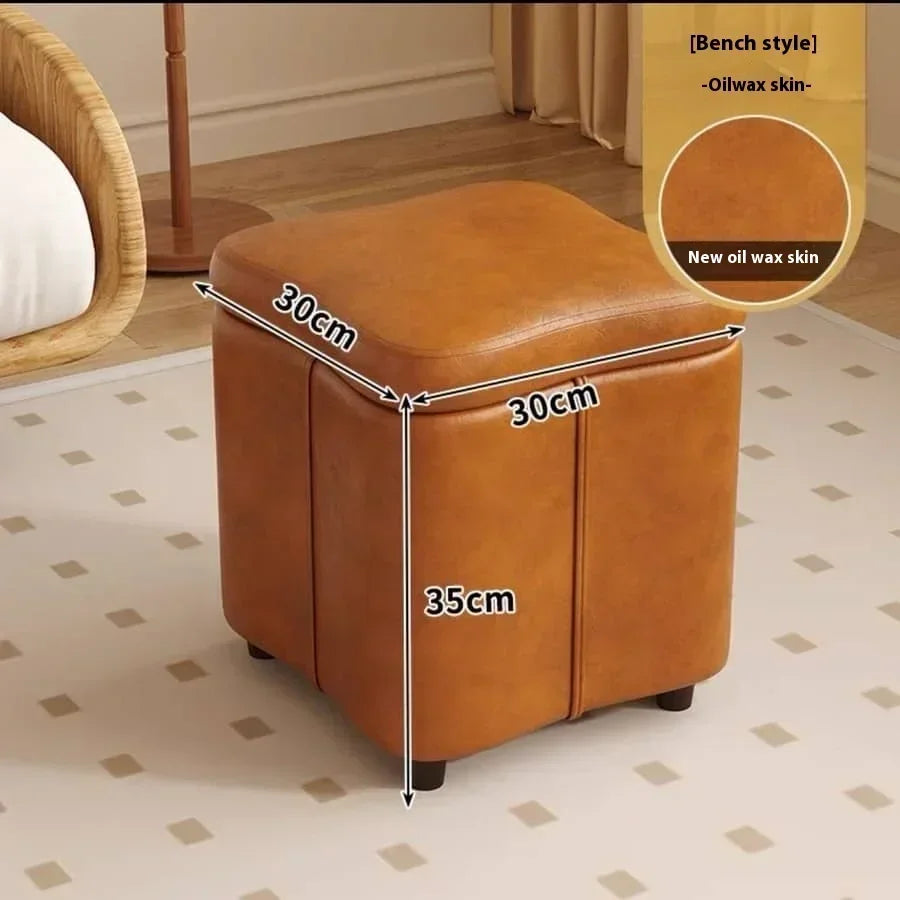 Dressing Stools Armless Leatherwear Entryway Chairs Carrying Storage Stools Makeup Room Footrest Vanity Stool