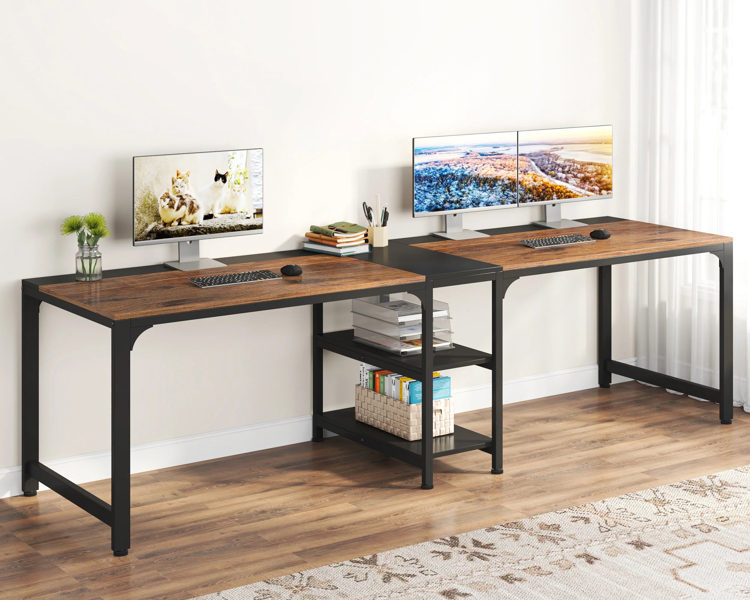 tribesigns-90-55-2-person-desk-with-storage-shelves-double-computer-desk-with-spacious-desktop-extra-long-study-writing-tabl