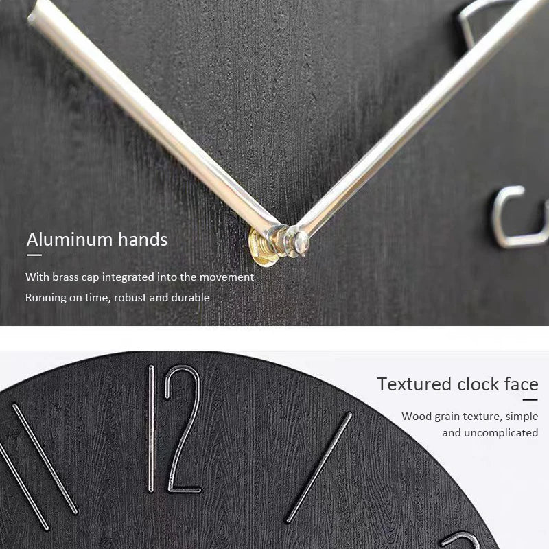 30cm 12inch Wall Clocks Living Room Silent Brief Wall Clock Nordic Fashion Wall Watch No Second Hand Simple Quartz Clock