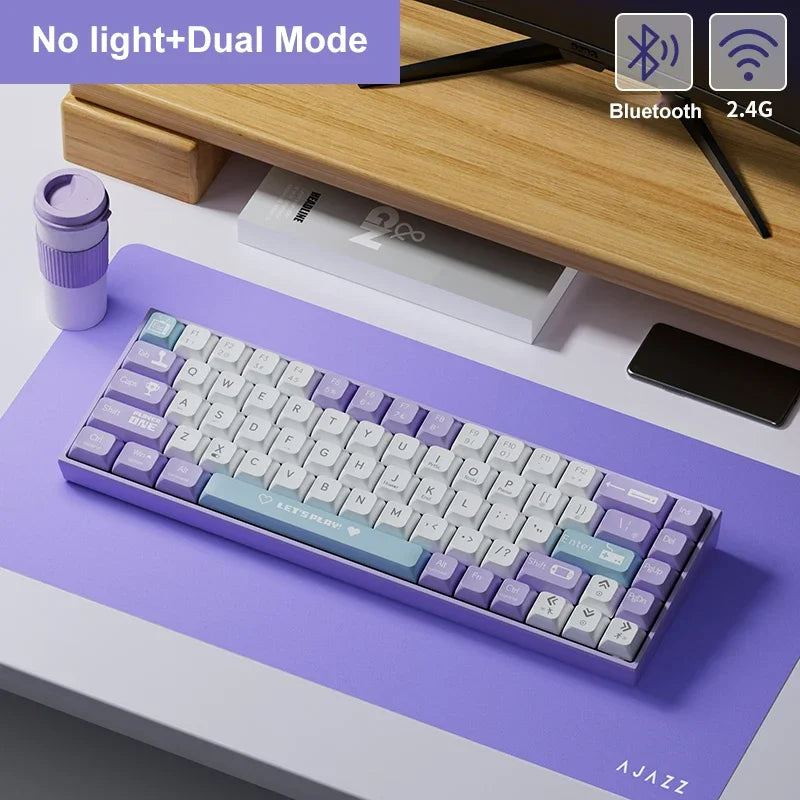 AJAZZ AK680 Mechanical Keyboard ABS Keycap 68 Keys Wired Wireless Bluetooth Gamer Keyboard Hot Swap Custom Gasket