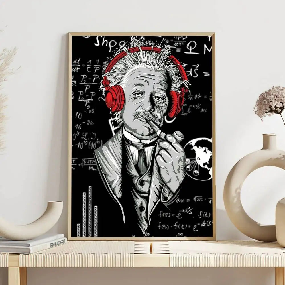 Theoretical Physicist E-Einstein Poster Self Adhesive Painting Living Room Office Decoration Bedroom Home Wall Sticker