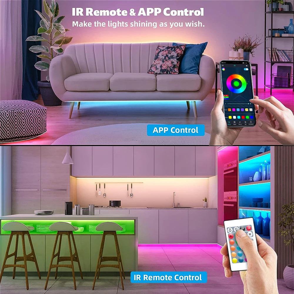 GREATWALL WIFI 100 foot LED strip 50550RGB strip music synchronous color change room home party decoration APP