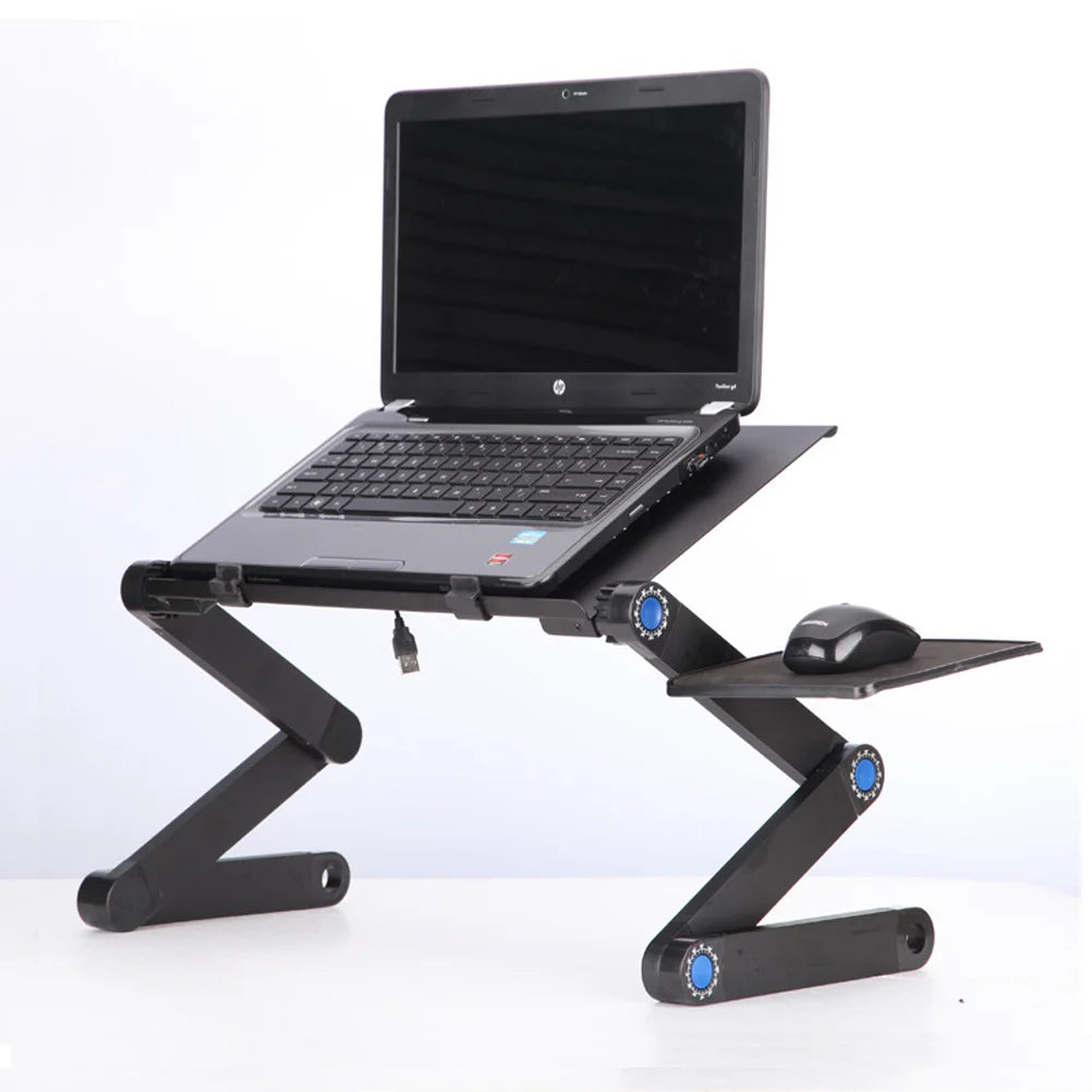 Portable Laptop Stand 2-Fold Structure Metal Legs Freely Adjustable Height Anywhere Use Foldable Standing Desk