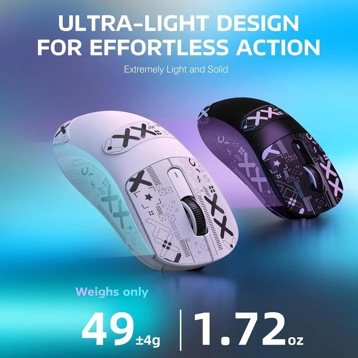 ATTACK SHARK X3 Lightweight Wireless Gaming Mouse 49g Tri-Mode,PAW3395 26K DPI Sensor 200h Battery Life,5 Programmable