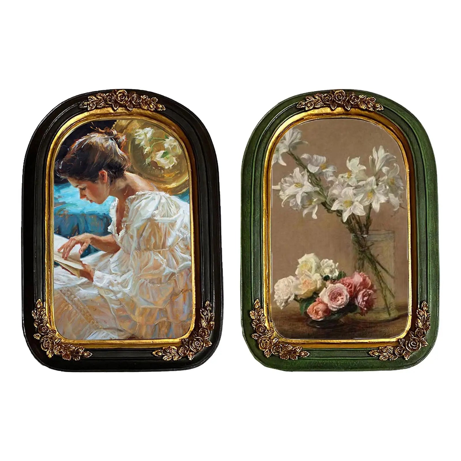 Luxury Antique Resin Photo Display Frame Hanging Elegant Picture Holder Luxury Gift for Office Living Room Decor