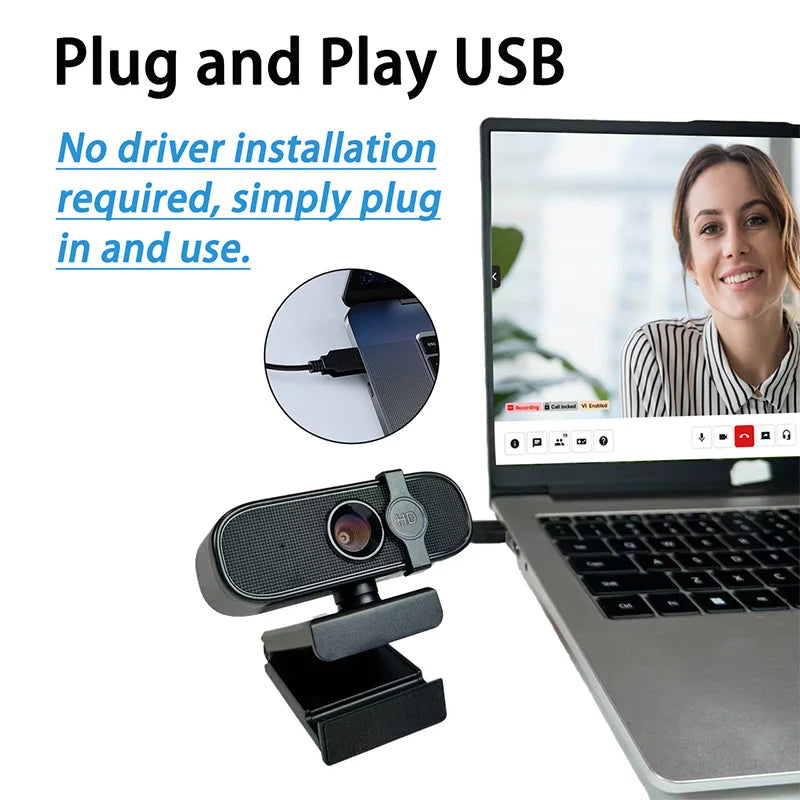 EXHQDR WEBCAM 4K/2K/1080P U autofocus suitable for video conferencing webcast. Plug and play built-in noise reduction