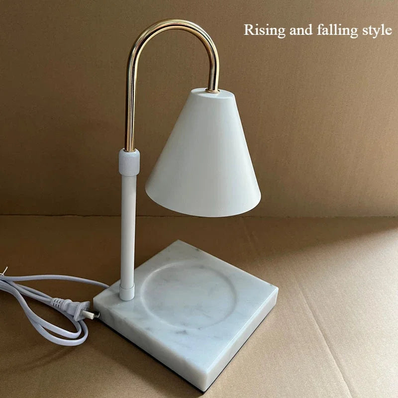 Aromatherapy Candle Lamp Retro Nostalgic Marble Molten Wax Lamp Household Creative Plug-in Dimming Candlestick Desk
