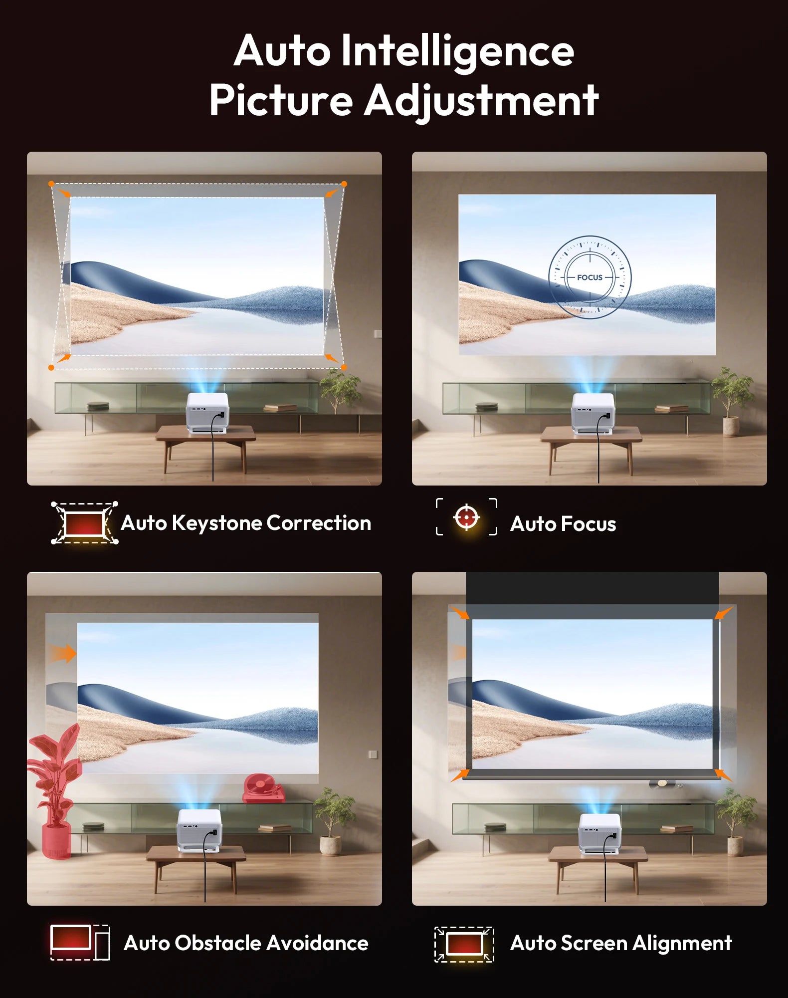 XGODY Projector 26000 Lumens Netflix Official 4K 32GB Projector Voice Control Whale OS WIFI BT5.4 Home Theater