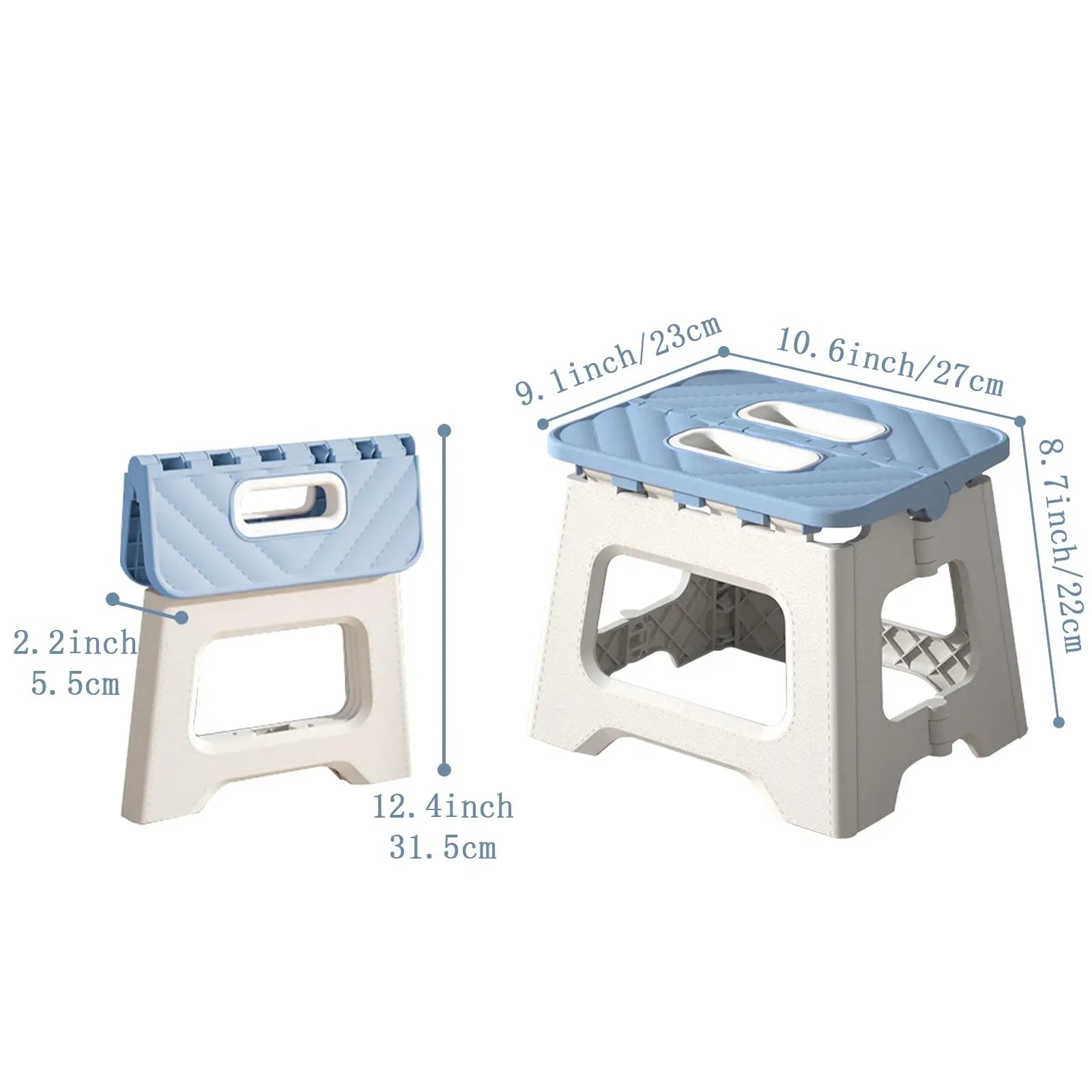 Home Folding Step Stool - Anti-Slip Surface Foot Stool with 8.7 Inch Height - Sturdy & Lightweight Plastic Foldable