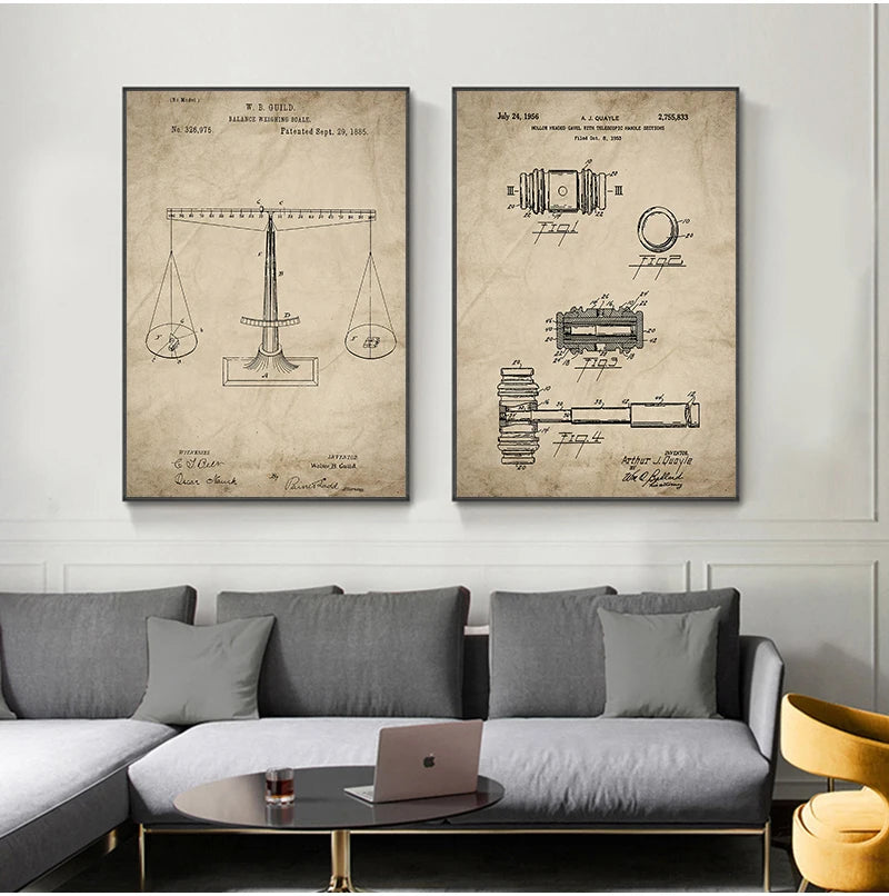 Attorney Lady Justice Law Patent Posters and Prints Scales Of Justice Lawyer Gift Art Canvas Painting Lawyer Office