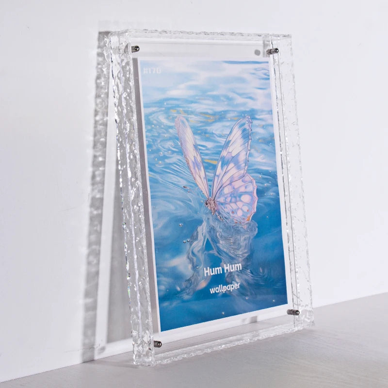 Translucent Acrylic Picture Frame Neon Floating Acrylic Wall Tabletop Frame Decoration Photo Frame for Gallery Home