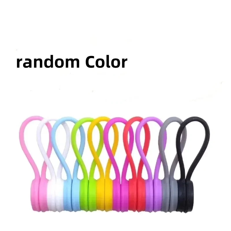 5/3/1PCS Silicone Magnetic Cable Tie Reusable Wire Organizer Clips For Bundling Securing Headphone Holder Data Cables