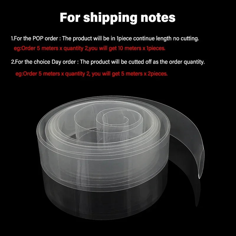 7~ 155mm Transparent PVC Heat Shrink Tube 18650 Lipo Battery Pack 1~20M Insulated Film Wrap Lithium Case Protection