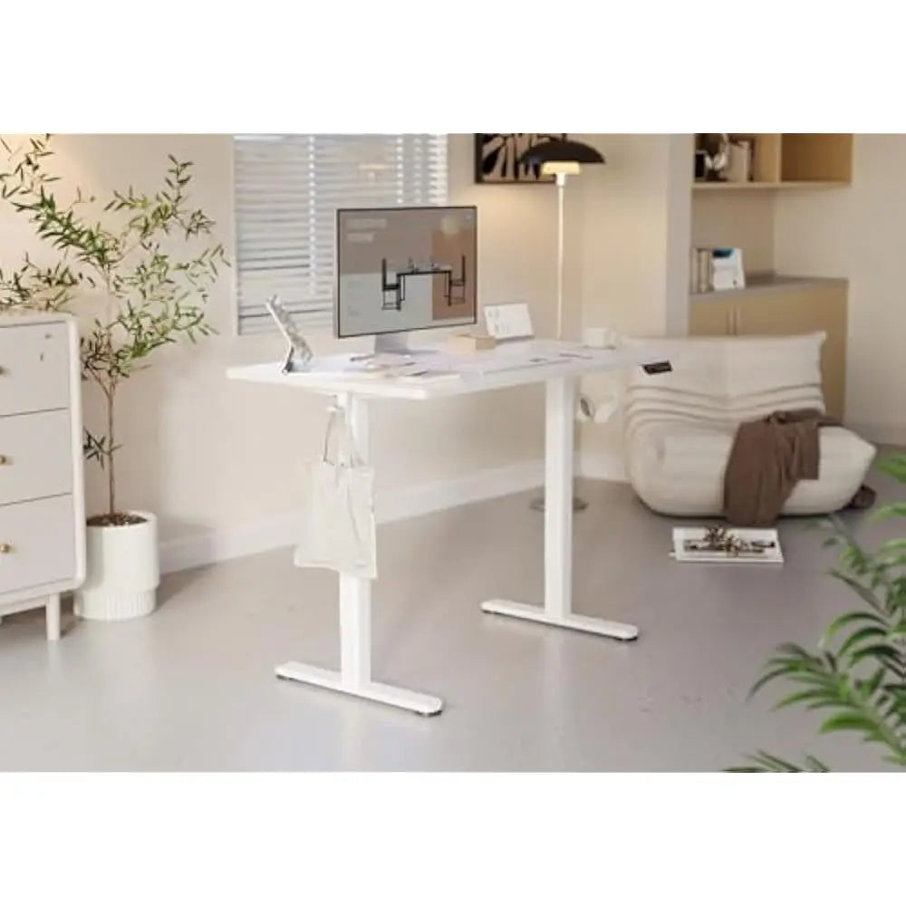 Electric Standing Desk Adjustable Height 48 x 24 Inches Stand up Desk w/Cable Management Home Office Desks with Splice