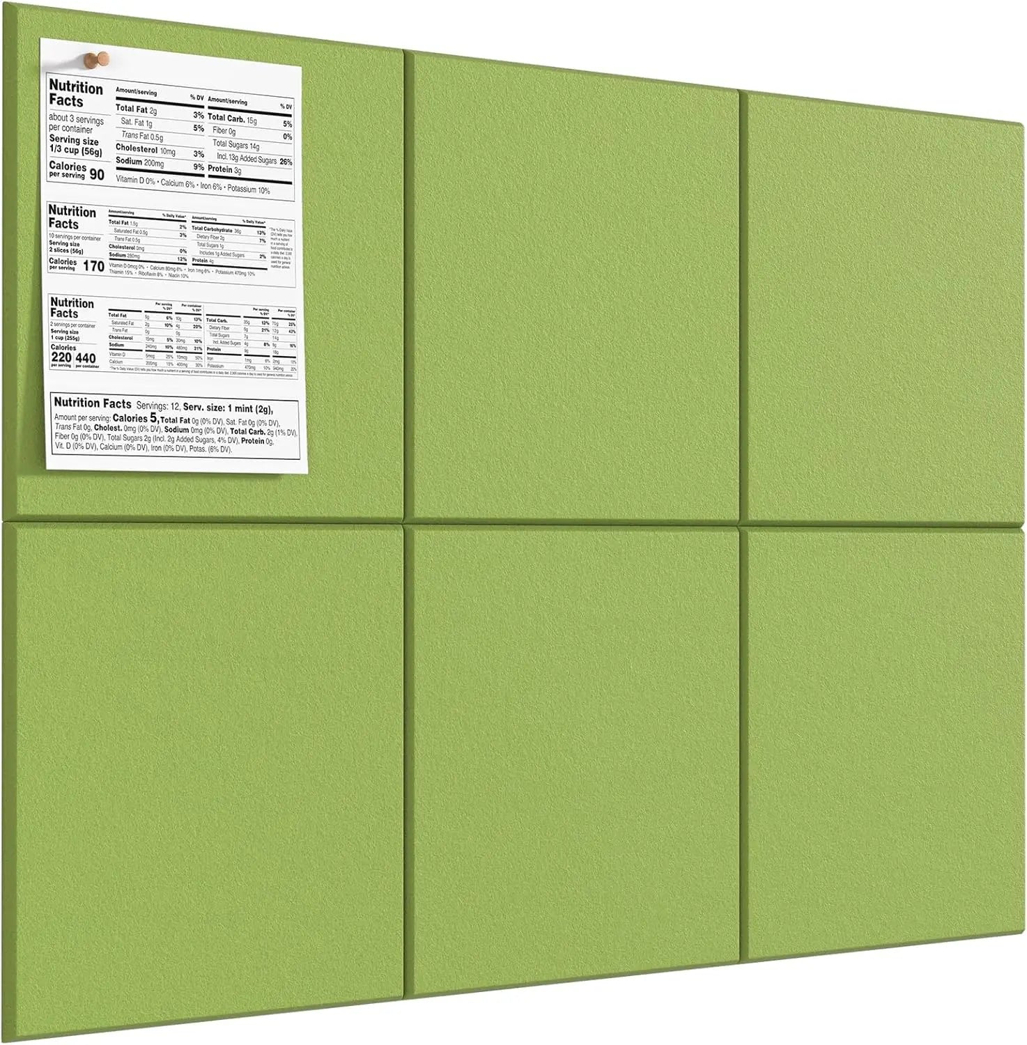 6-12PCS Large Cork Board Alternative Felt Wall Tiles Self-Adhesive Wall Panels Bulletin Board Pin Board for Office