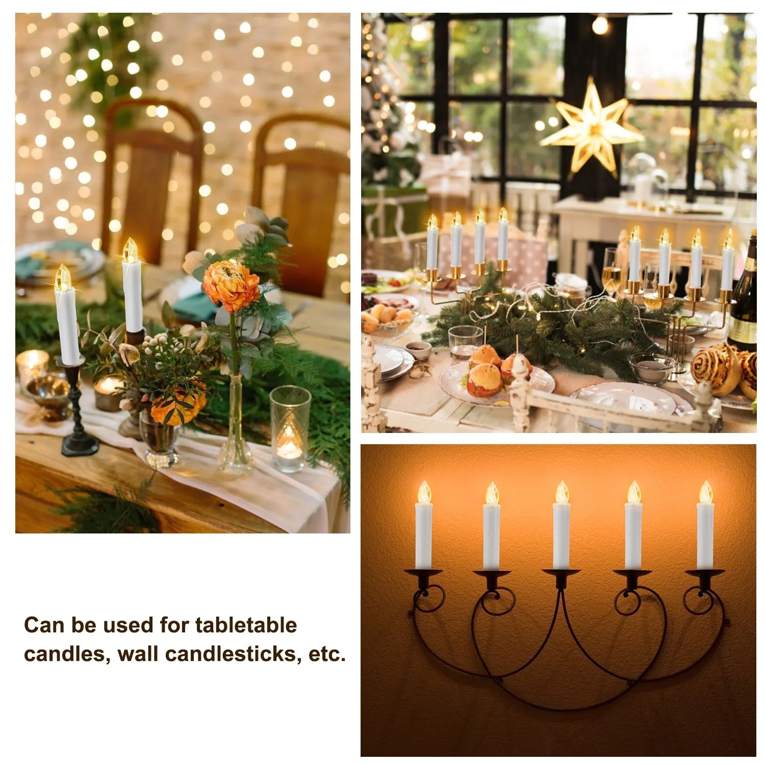 10/20/30/40PCS Candle Light Timer Remote Home Decor Artificial Flameless Led Candle Lamps Waterproof Christmas Candles