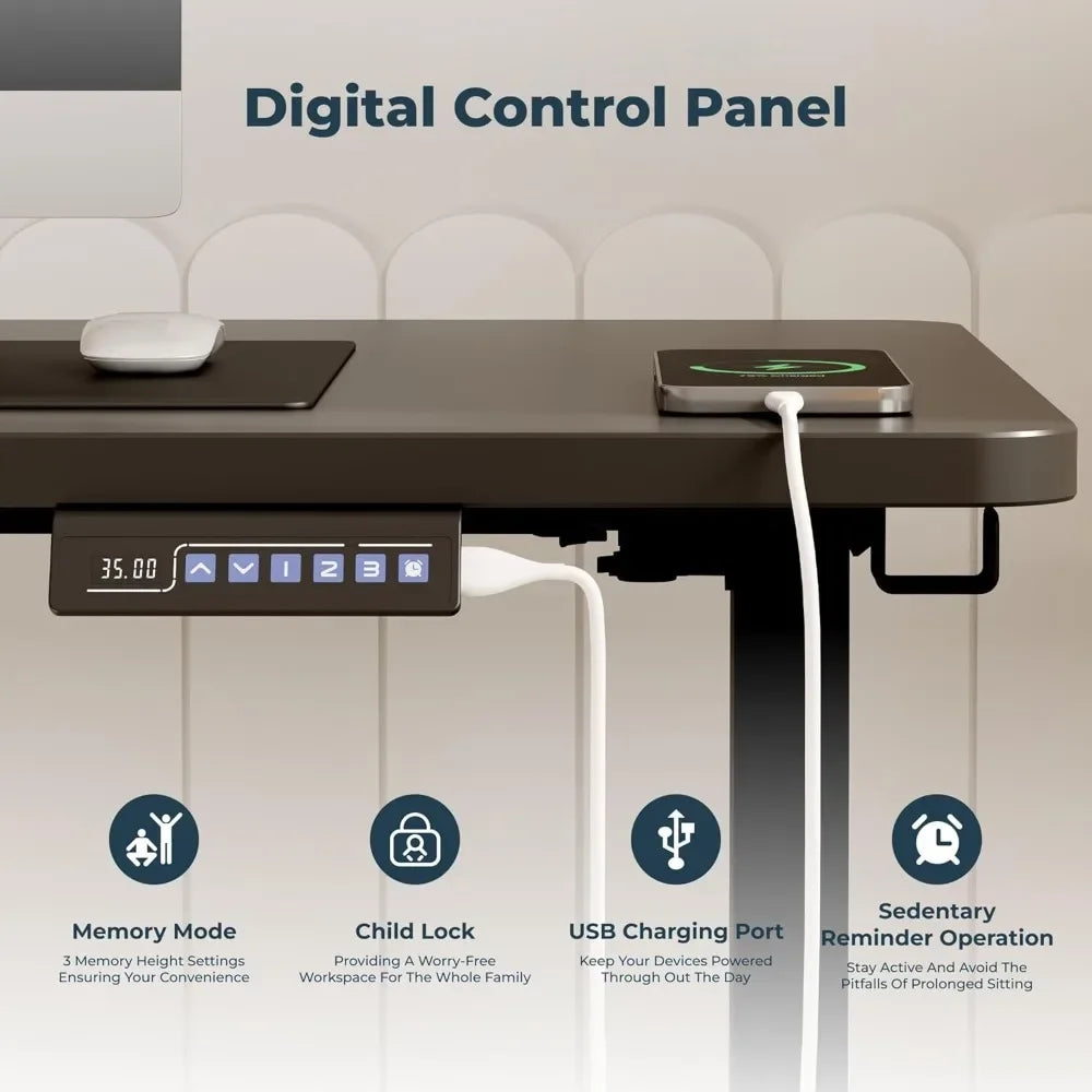 Adjustable Standing Desk Large 79x31 Inches Standing Desk with Cable Management Height Adjustable Home Office Computer