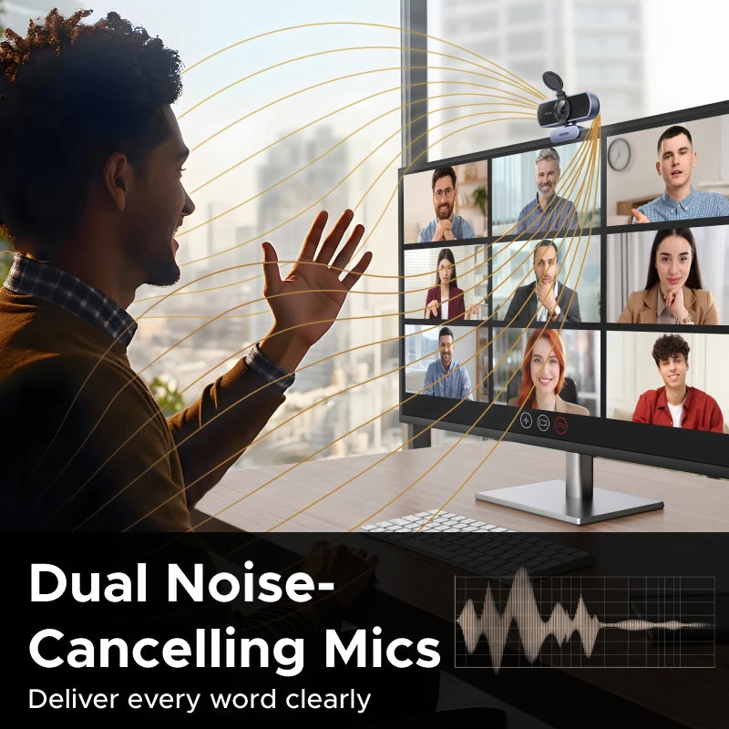 UGREEN 4K FHD 1080P Webcam 8MP for PC PDAF Auto Focus Dual AI Noise-Cancelling Mics Web cam Camera