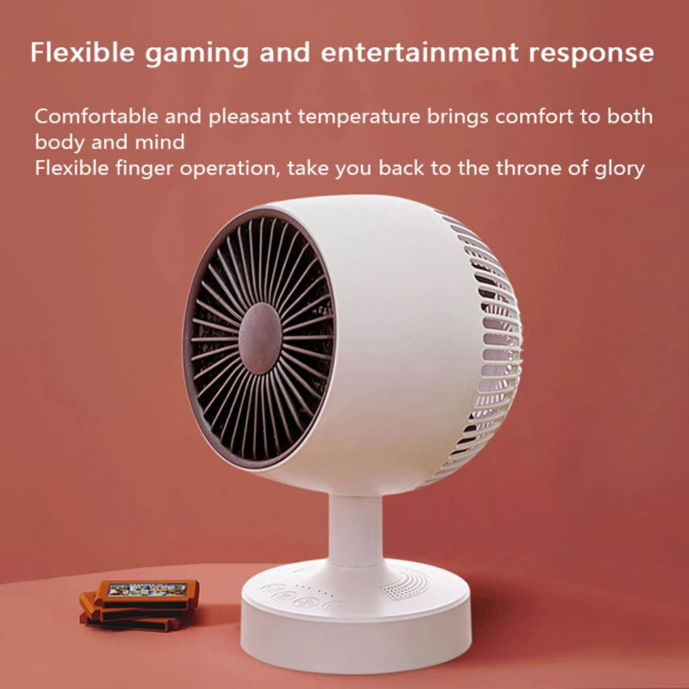 Mini desktop warm air heater office small home electric heater silent shaking head small sun heater