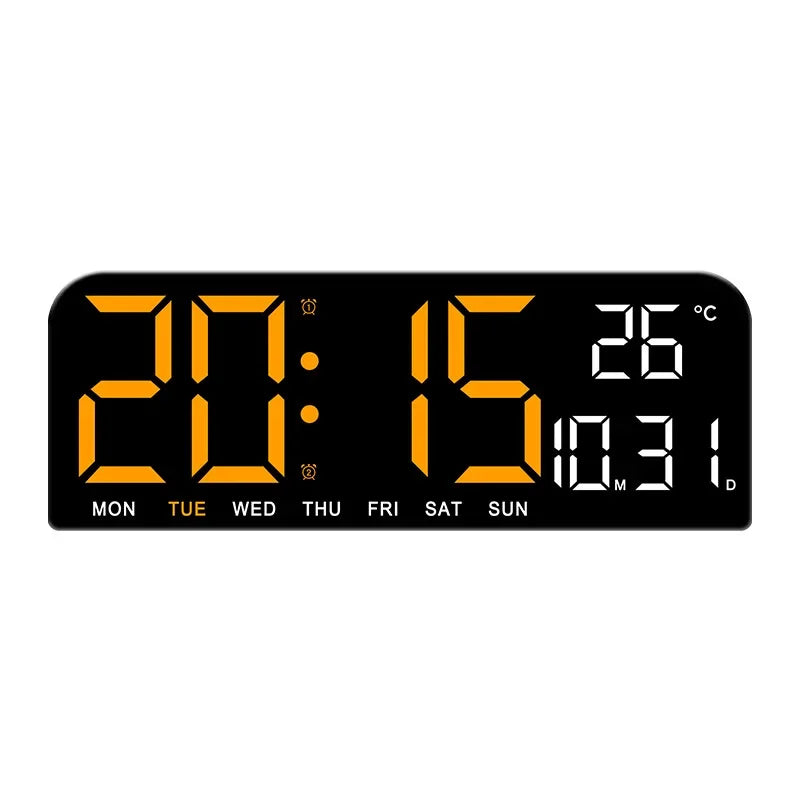 Large LED Digital Wall Clock Temperature Date Week Display Countdown Table Clock Brightness Adjustment Two Alarm 12/24h