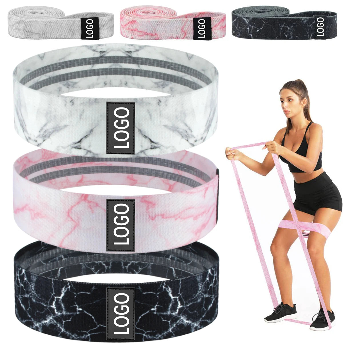 Fabric Booty Bands Long Resistance Bands Workout Butt Legs Pull Up Exercise Elastic Stretch Bands Home Gym Fitness