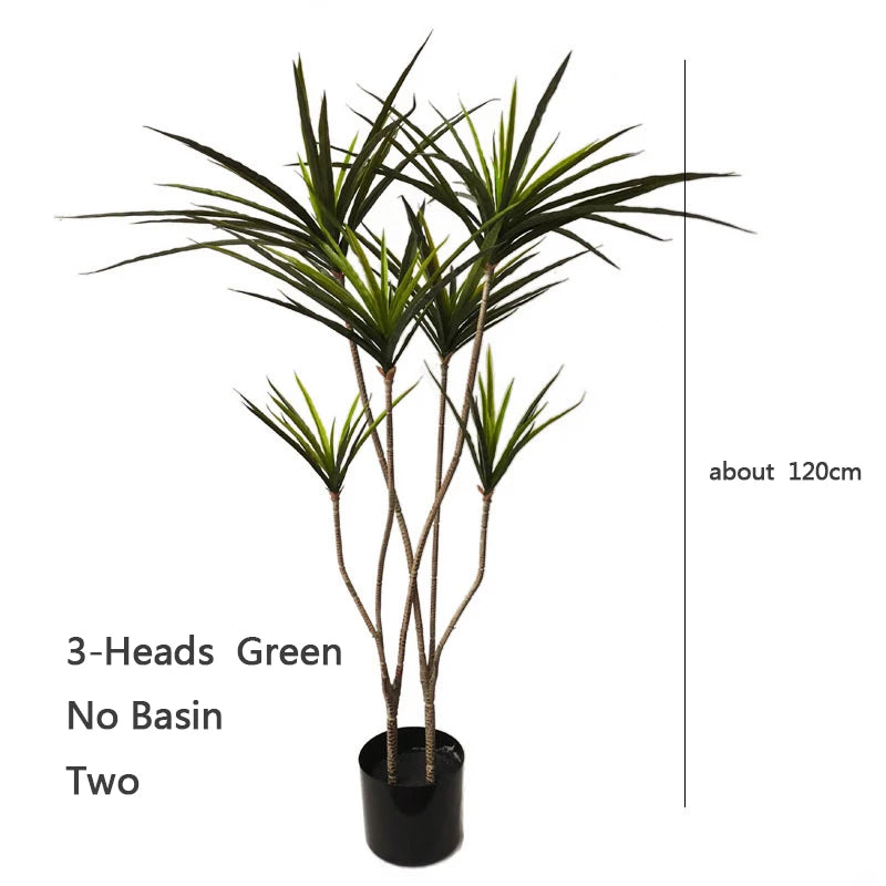 New 90-120cm Artificial Dracaena Plants Fake Plastic Palm Leaves Cycas Plant For Home Indoor Garden Decor Fake Tropical