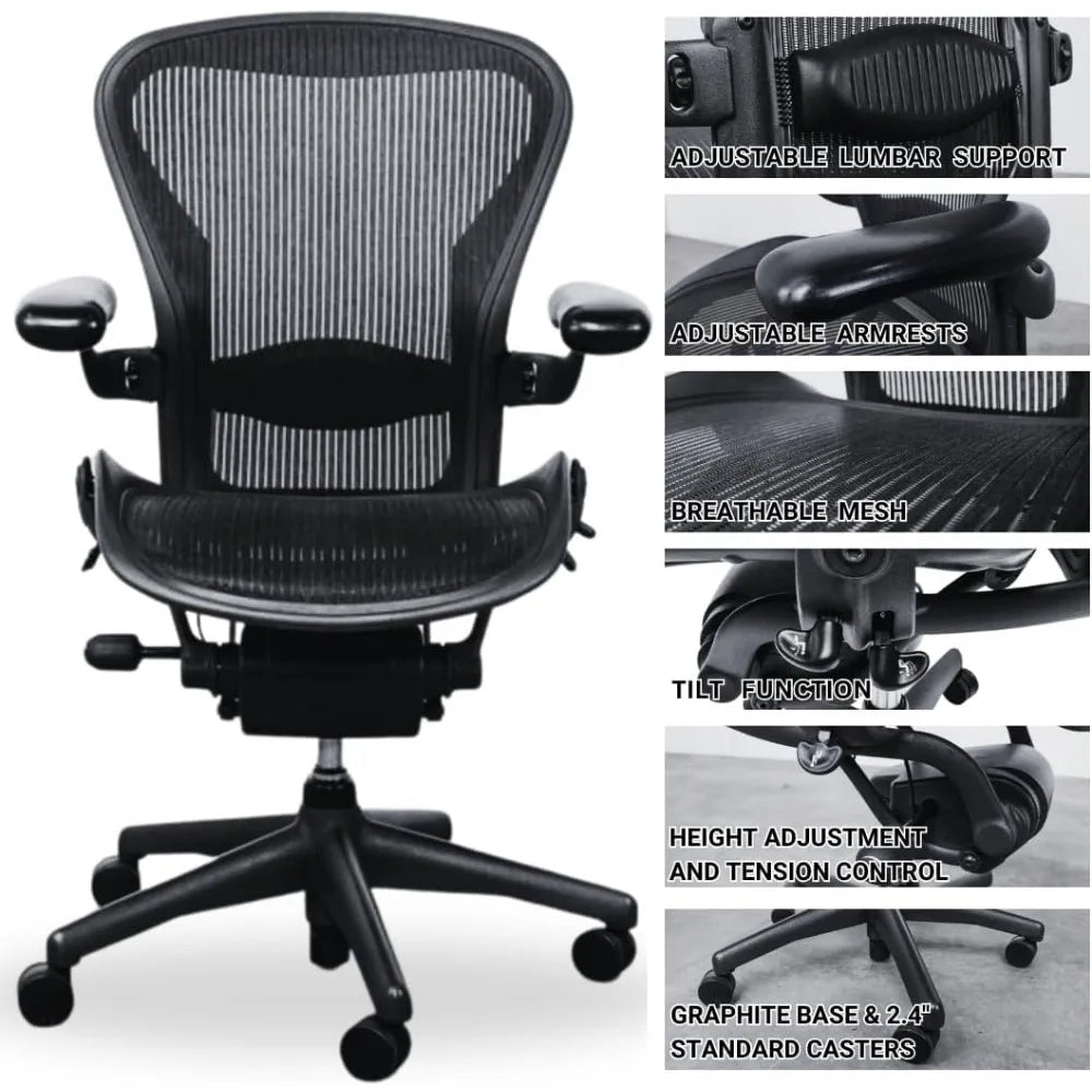Herman Miller Office Chair Size B | Fully Adjustable with All Features Included| Quick and Easy Assembly| Renewed| 10