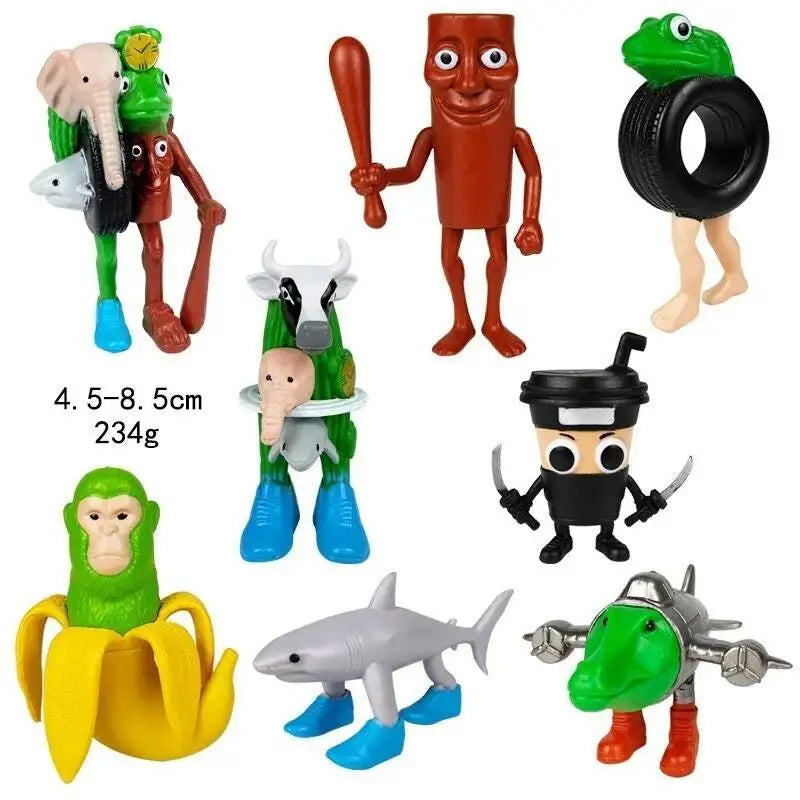 Italian Brainrot AI Animals Tung Tung Tung Sahur Figure Tralalelo Tralala Figurine Doll Toy Desk Decoration Model