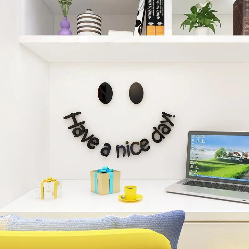 Have A Nice Day English Stickers Room Decoration Acrylic Material Wall Stickers Shops Office Dormitory 3D Art Bedroom