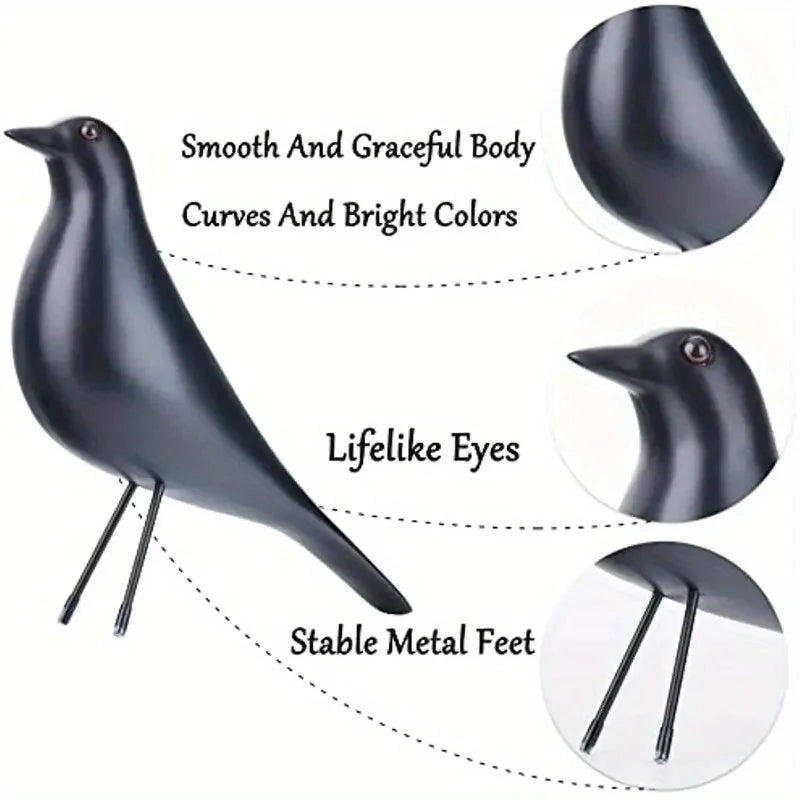 1pc Bird Figurine Resin Bird Statue Sculpture Modern Minimalist Bird Decorative Ornaments for Living Room Bedroom