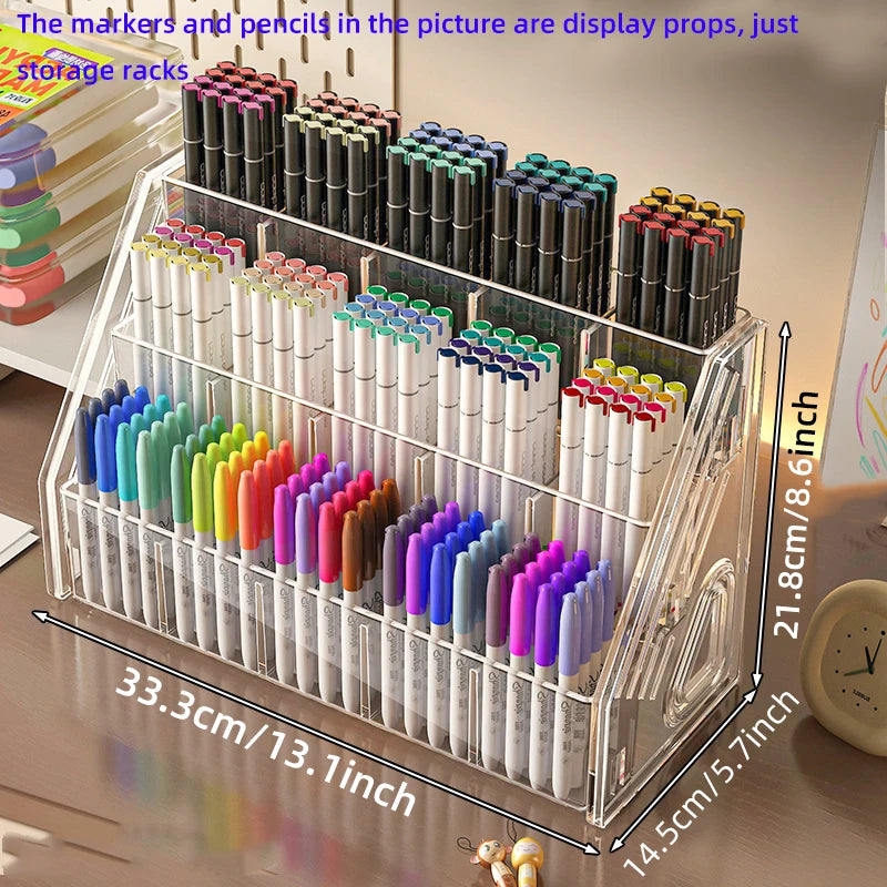 Watercolor pencil storage rack desktop large capacity acrylic partition stationery shop storage rack marker pen storage