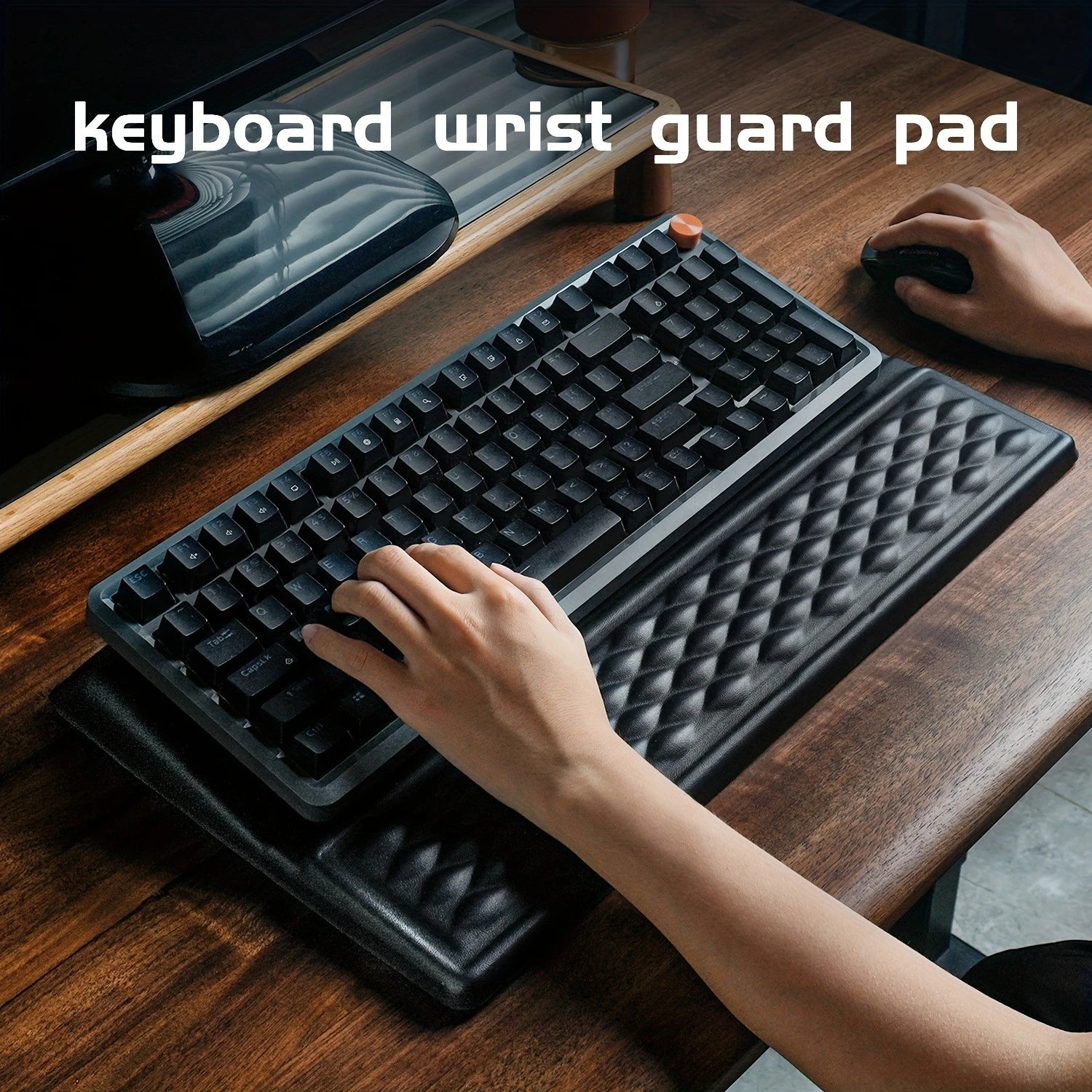 1PC Ergonomic Keyboard Wrist Rest Soft Comfort Support for Office & Gaming 43.5x25x3cm Durable Sleek Design (Black)