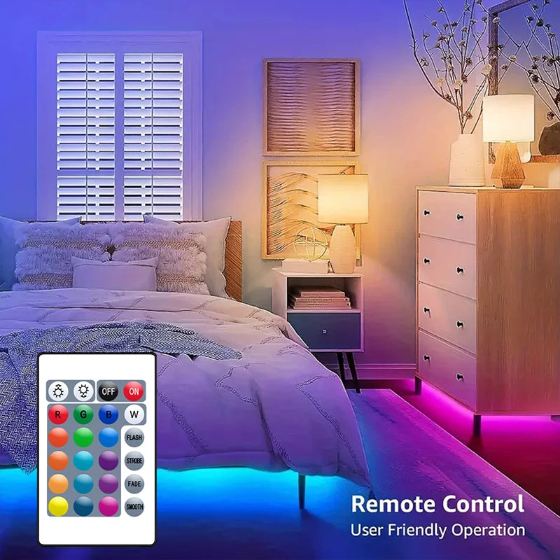 LED Strip Lights RGB 5050 LED Strips Bluetooth APP Control Color Changing DC 12V 30LEDS/M Per Meter For Bedroom Room