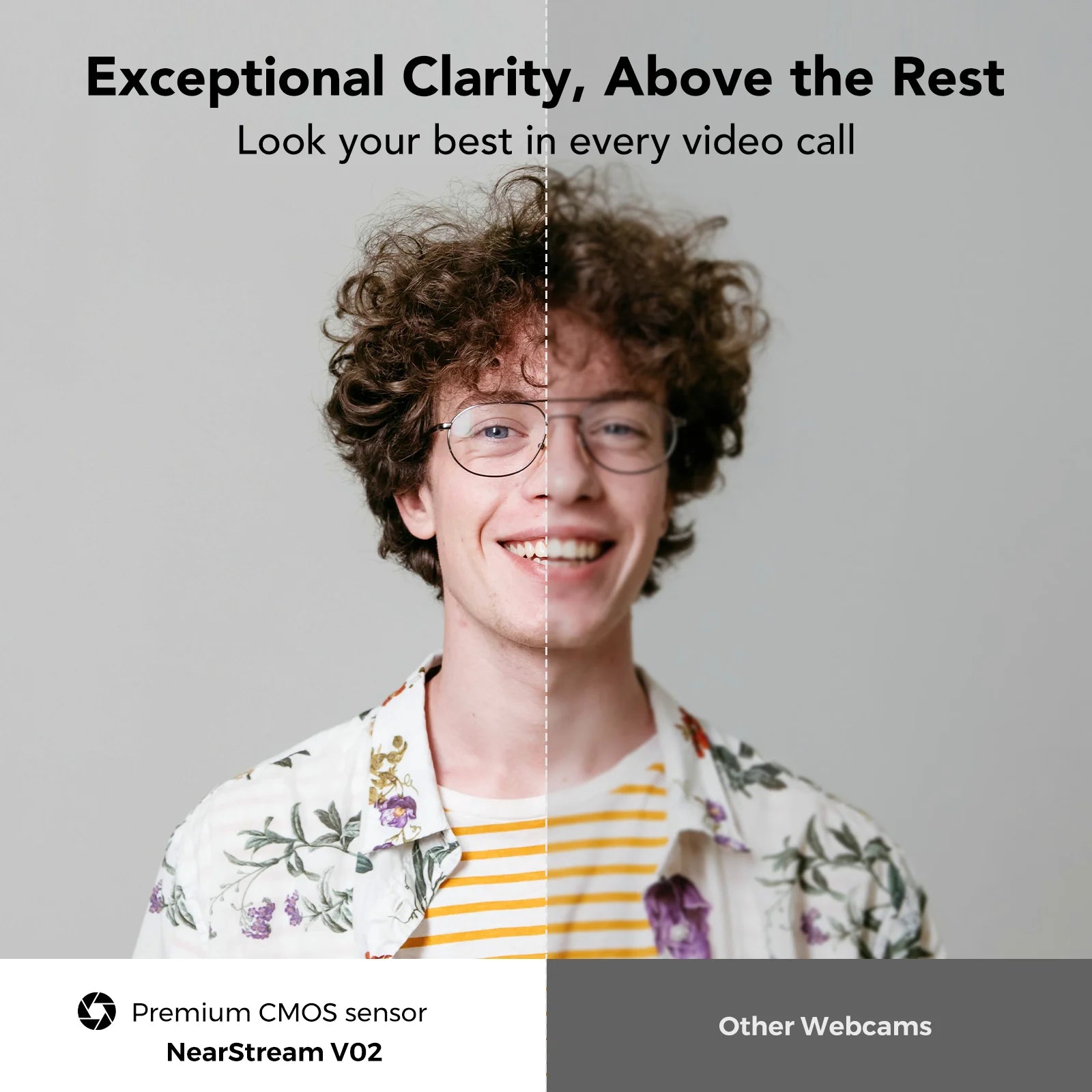 NearStream 1080P@60FPS USB Webcam with AI Noise-Canceling Microphone Software Auto Focus PC Camera With Microphone