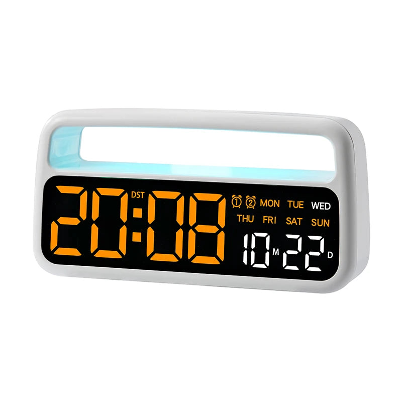 Digital Alarm Clock with 8 Colors Changing Mood Light Date Week DST Snooze Table Clock Auto Dimmable Sleep Mode 12/24H