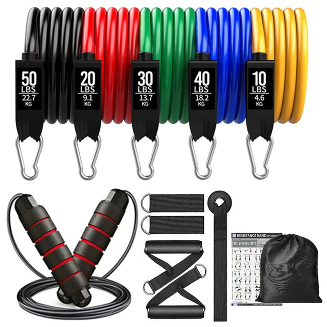 300lb Fitness Booty Resistance Elastic Band Workout for Training Home Exercise Sport Gym Dumbbell Harness Set Expander