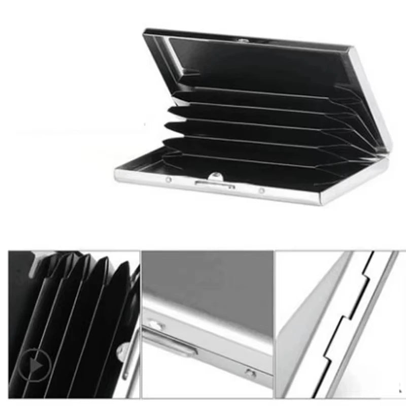 1pc Card Holder Men RFID Blocking Aluminum Metal Slim Wallet Money Bag Anti-scan Credit Card Holder Thin Case Small