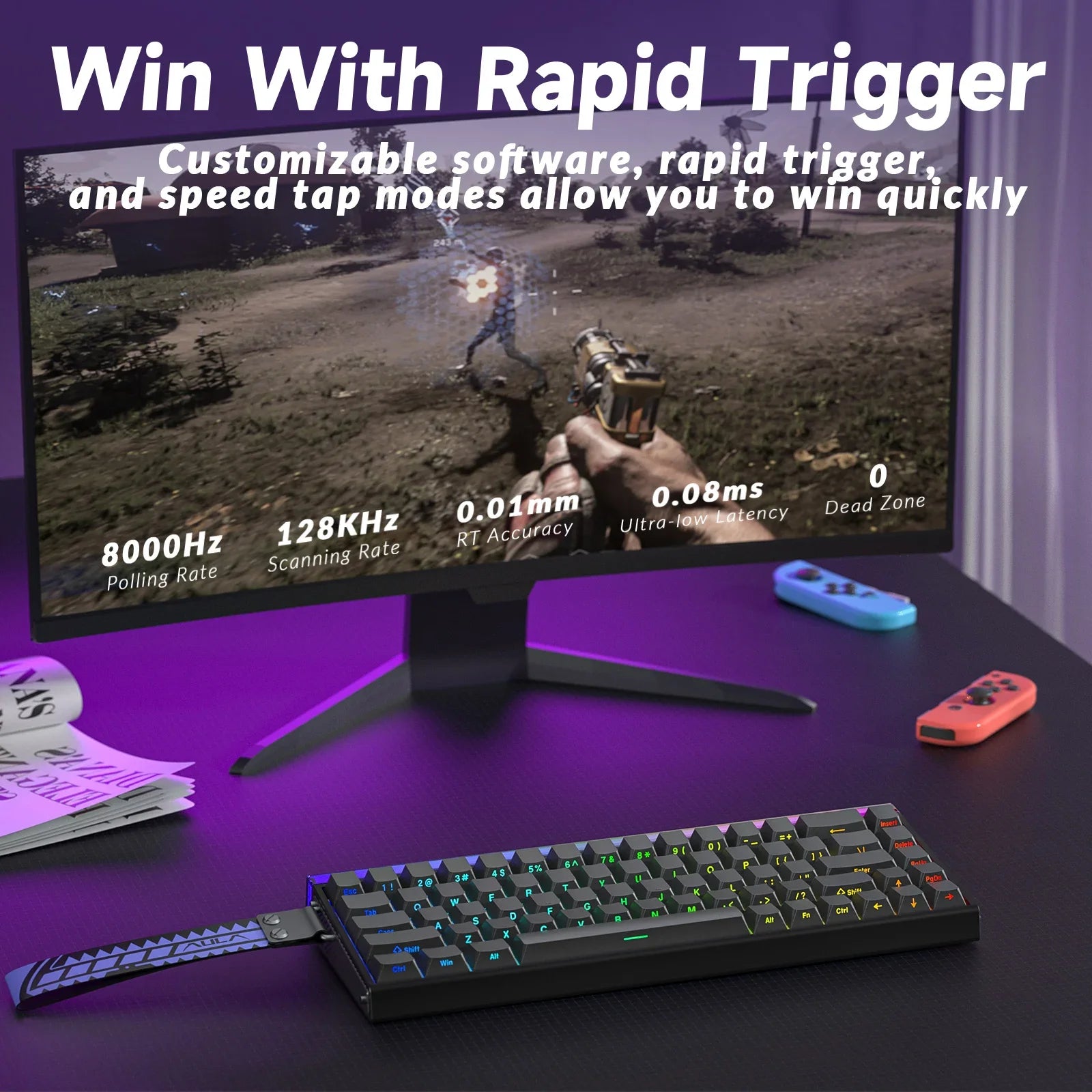 AULA HERO68HE Pro\Ultra Magnetic Gaming Keyboard 75% Magnetic Switch Keyboard Rapid Trigger for Esports PBT High